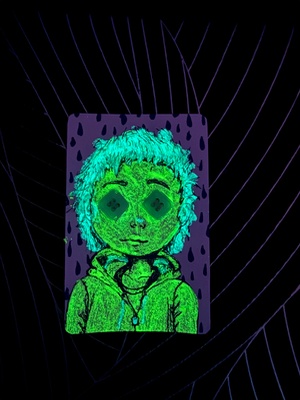 Rain Boy aceo art card thumbnail 1