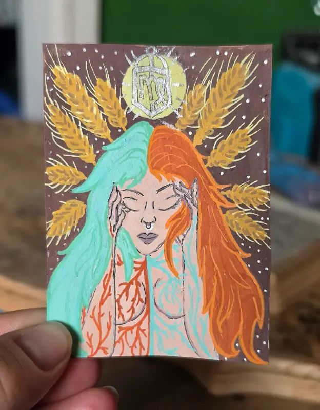 Zodiac Series #7/12 "Virgo" aceo art card