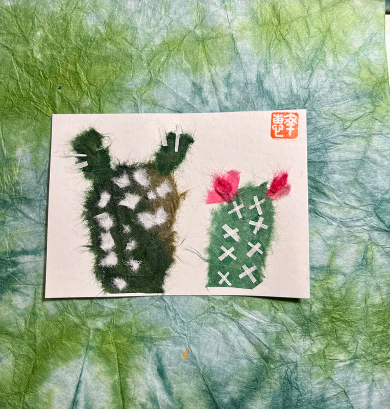 Saboten #2 (cactus x2) aceo art card