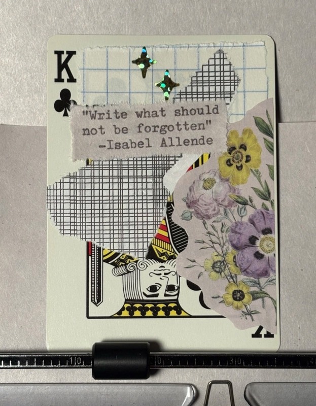 Quote Card #293 by Mazerzine collage purple flowers aceo art card