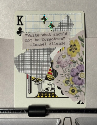 Quote Card #293 by Mazerzine collage purple flowers aceo art card thumbnail 1