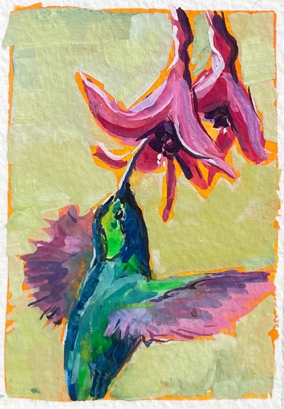 Bright visitor aceo art card