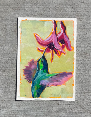 Bright visitor aceo art card thumbnail 2