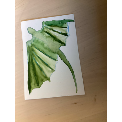 Watercolor dragon 3/5 aceo art card thumbnail 2