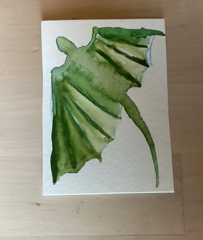Watercolor dragon 3/5 aceo art card