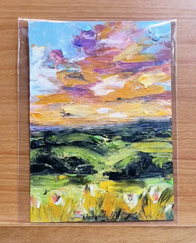 Sunset Hills aceo art card