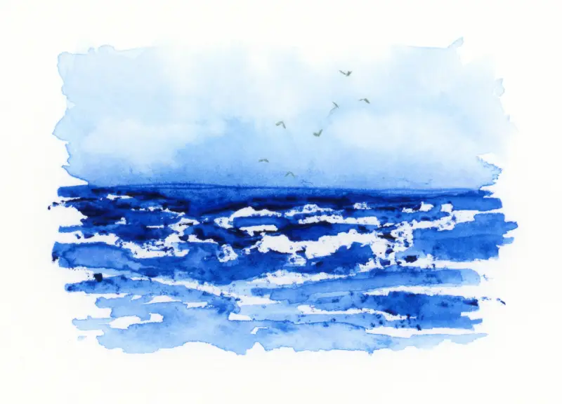 Rough Seas aceo art card