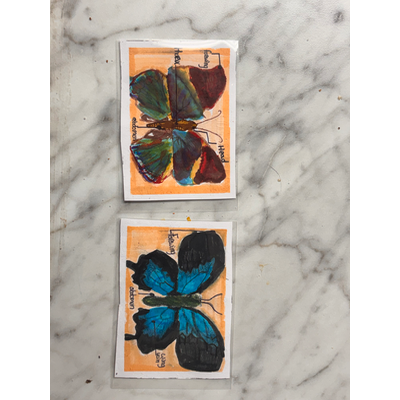 Malaysian Leafwing aceo art card thumbnail 2