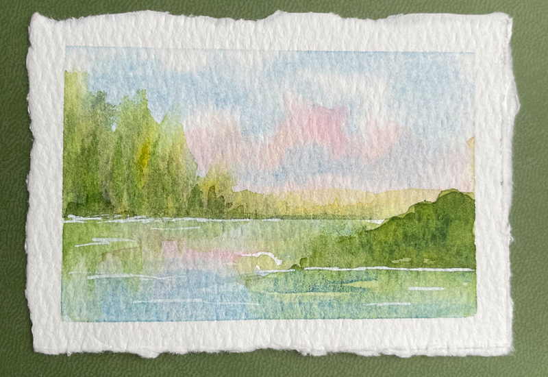 Serene Lake no. 2 aceo art card