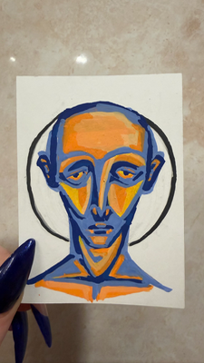 portrait series 1 - sunken sun aceo art card thumbnail 2