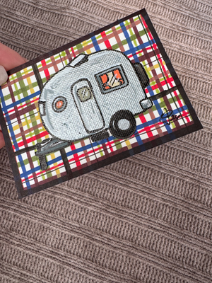 Silver Camper aceo art card thumbnail 2