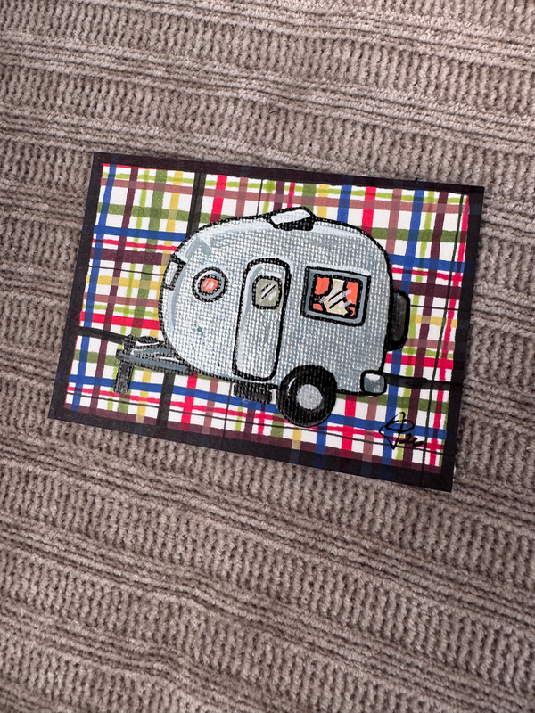 Silver Camper aceo art card