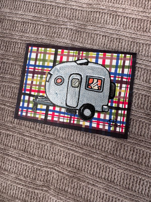 Silver Camper aceo art card thumbnail 1