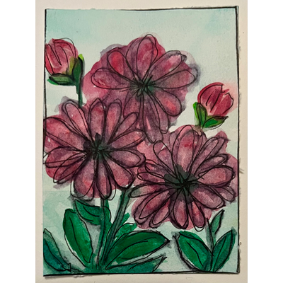 Daisy Doodles aceo art card thumbnail 1