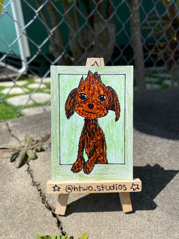 Silly Looking Dog aceo art card