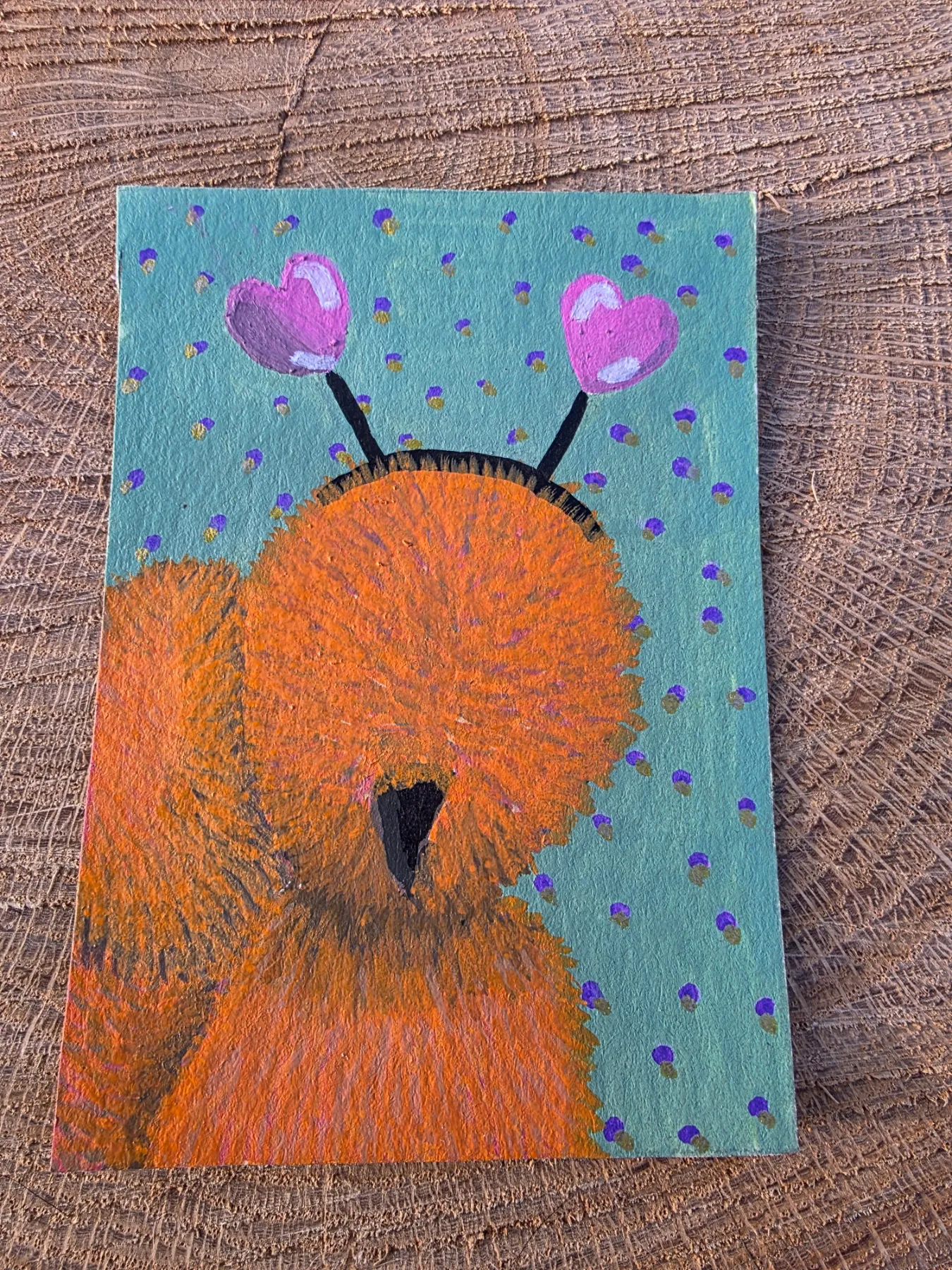 Silkie chicken "You are my greatest adventure" aceo art card