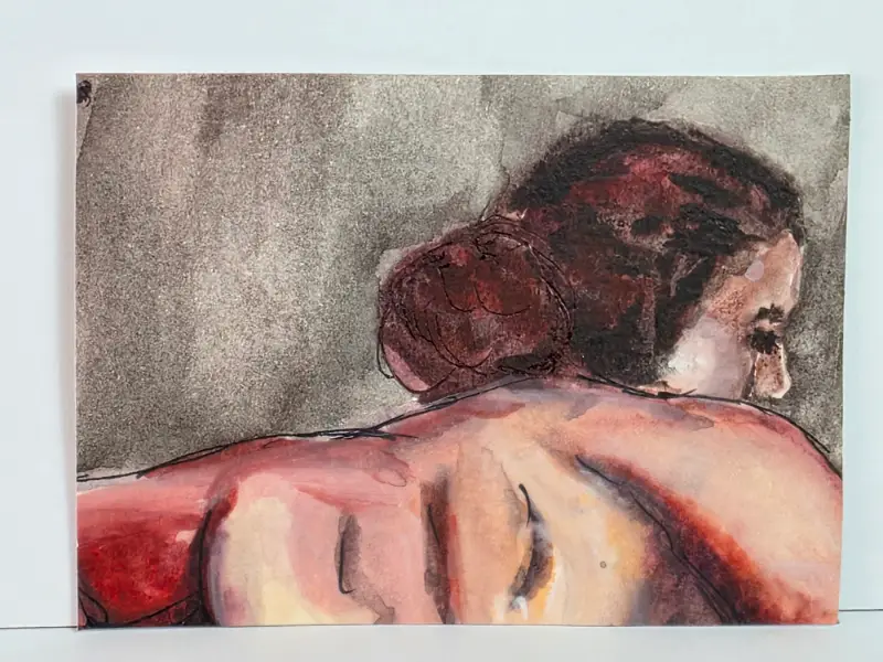 Red Bun aceo art card