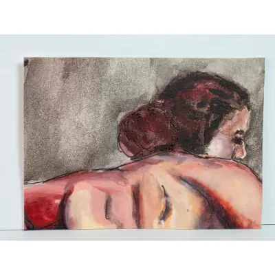 Red Bun aceo art card thumbnail 1