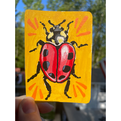 Big Red aceo art card thumbnail 2