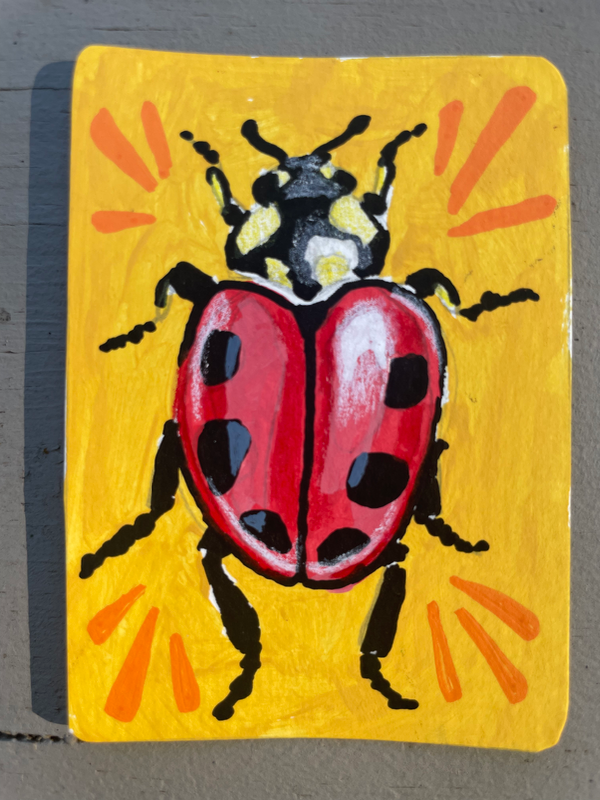 Big Red aceo art card