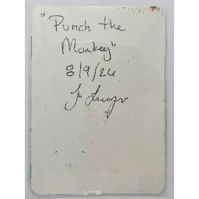 Punch the Monkey aceo art card thumbnail 2