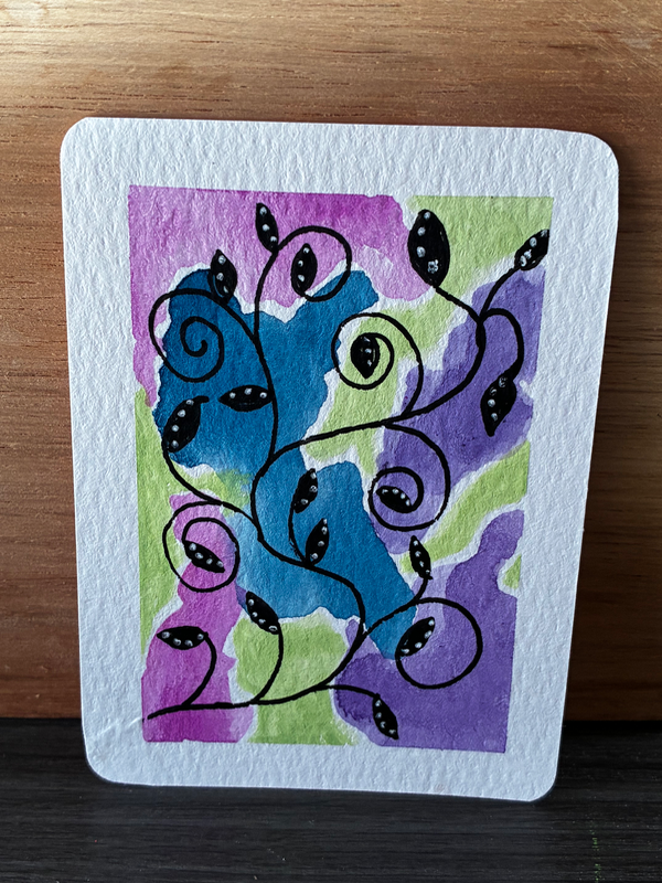 Funky Vine aceo art card