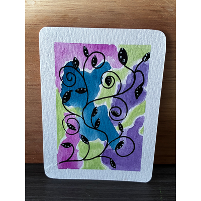 Funky Vine aceo art card thumbnail 1