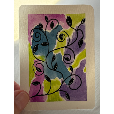 Funky Vine aceo art card thumbnail 2