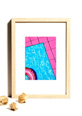By The Pool aceo art card thumbnail 2