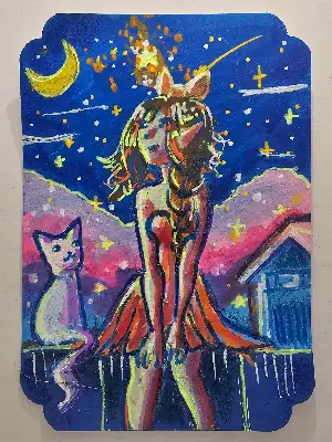 On the Fence aceo art card thumbnail 1
