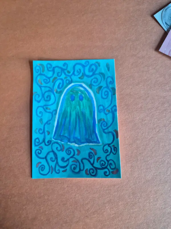 Blue Ghost aceo art card