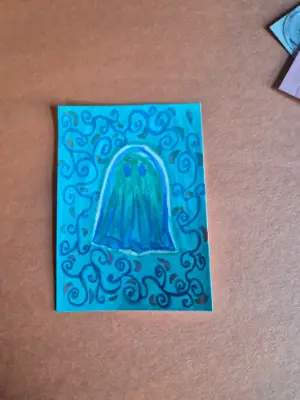 Blue Ghost aceo art card thumbnail 1