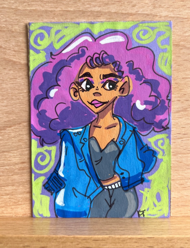 Jean Jackets Forever: Lola aceo art card