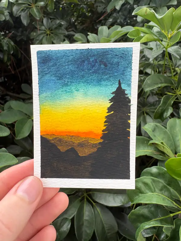 Sunset Hideaway aceo art card