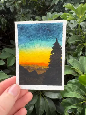 Sunset Hideaway aceo art card thumbnail 1