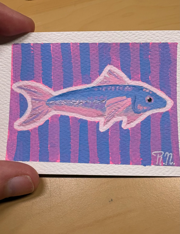 Fish 6/6 aceo art card