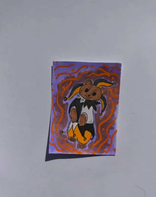 Halloween stoate clown aceo art card