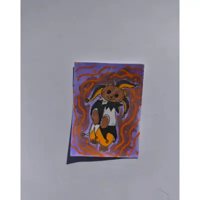 Halloween stoate clown aceo art card thumbnail 1