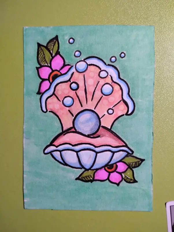 shimmering pearl aceo art card