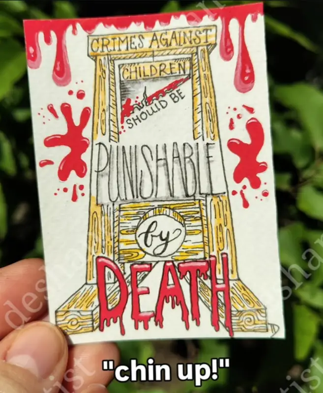 "Chin Up!" aceo art card