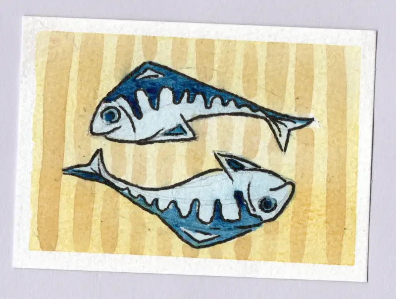 Sardine aceo art card