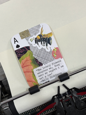 Bee Emily Dickinson quote collage print by Mazerzine bug flowers aceo art card thumbnail 2