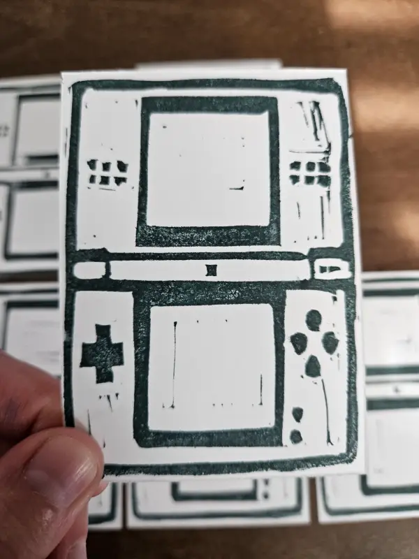 Nintendo DS Linocut (3/6) aceo art card