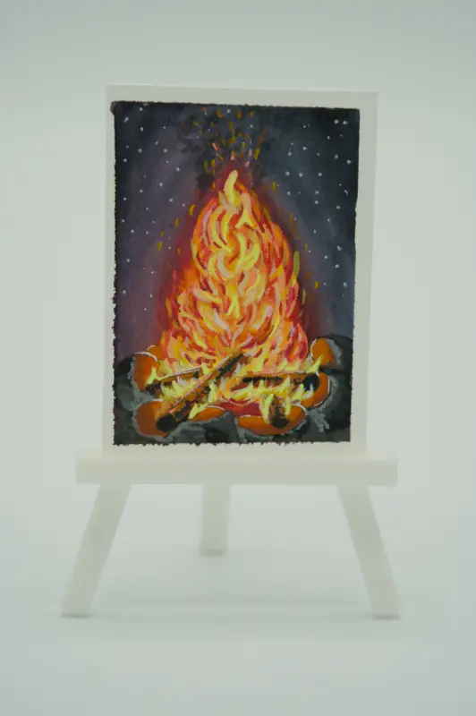 Campfire aceo art card