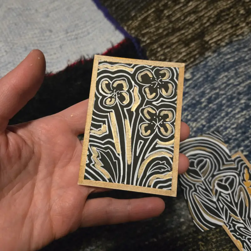 Violets aceo art card