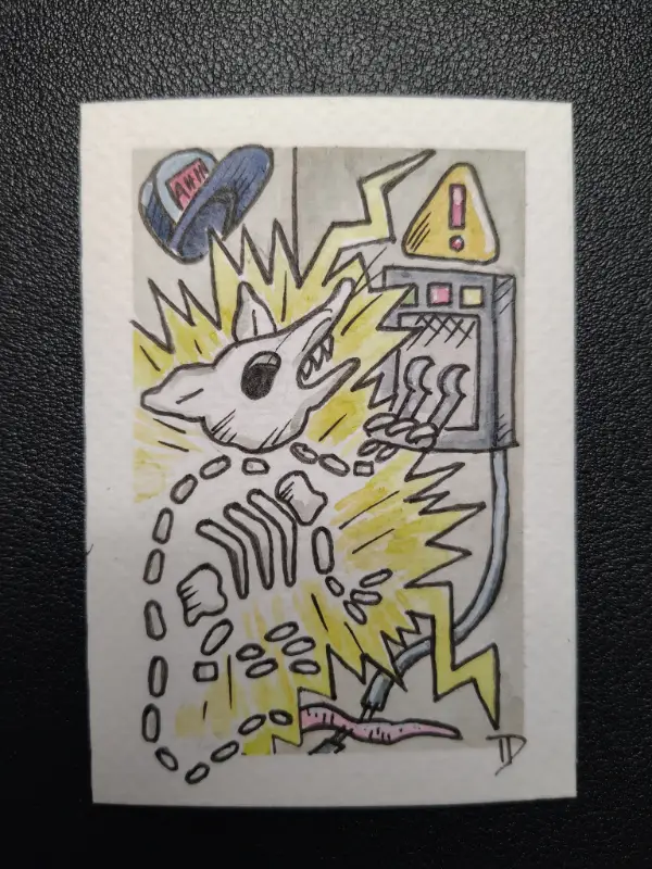 "Electrician" aceo art card