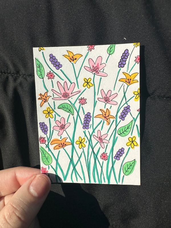 Wildflowers aceo art card