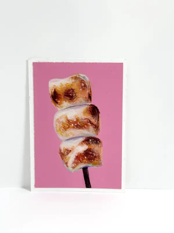 Toasted Marshmallows ("Toasty Roasty") aceo art card