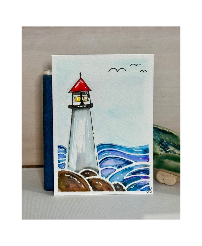 Lighthouse aceo art card