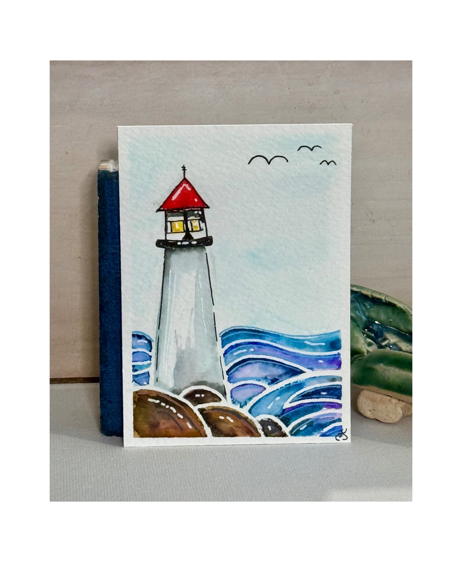 Lighthouse aceo art card